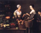 路易斯莫利隆 - Market Scene with a Pick-pocket